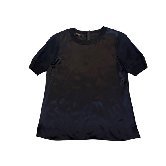 Lafayette 148 New York 100% Silk Blouse Black Back Zipper Closure Womens Small - Picture 4 of 9